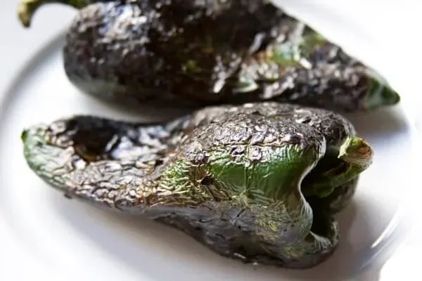 Fire-roasted poblano peppers