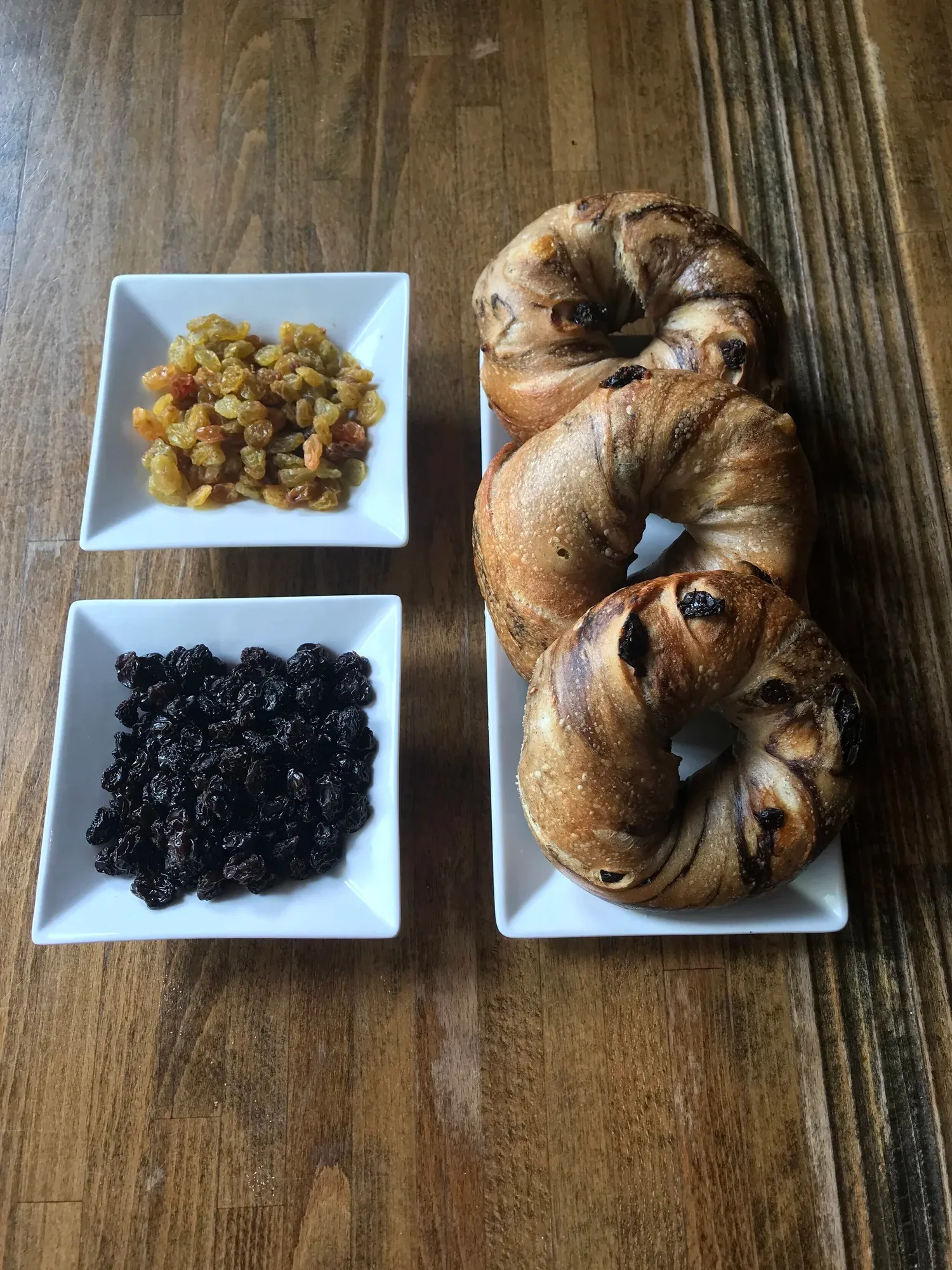 Cinnamon raisin bagels from Gotham Bagels