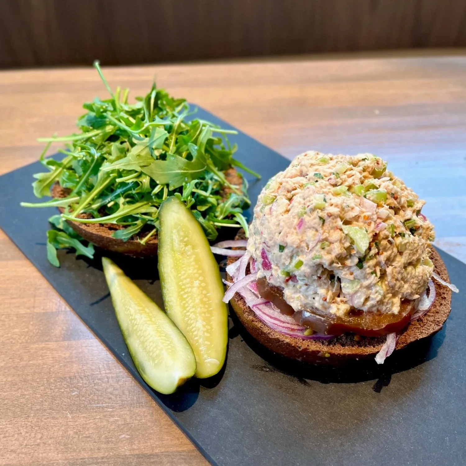 Tunafish salad on a bagel
