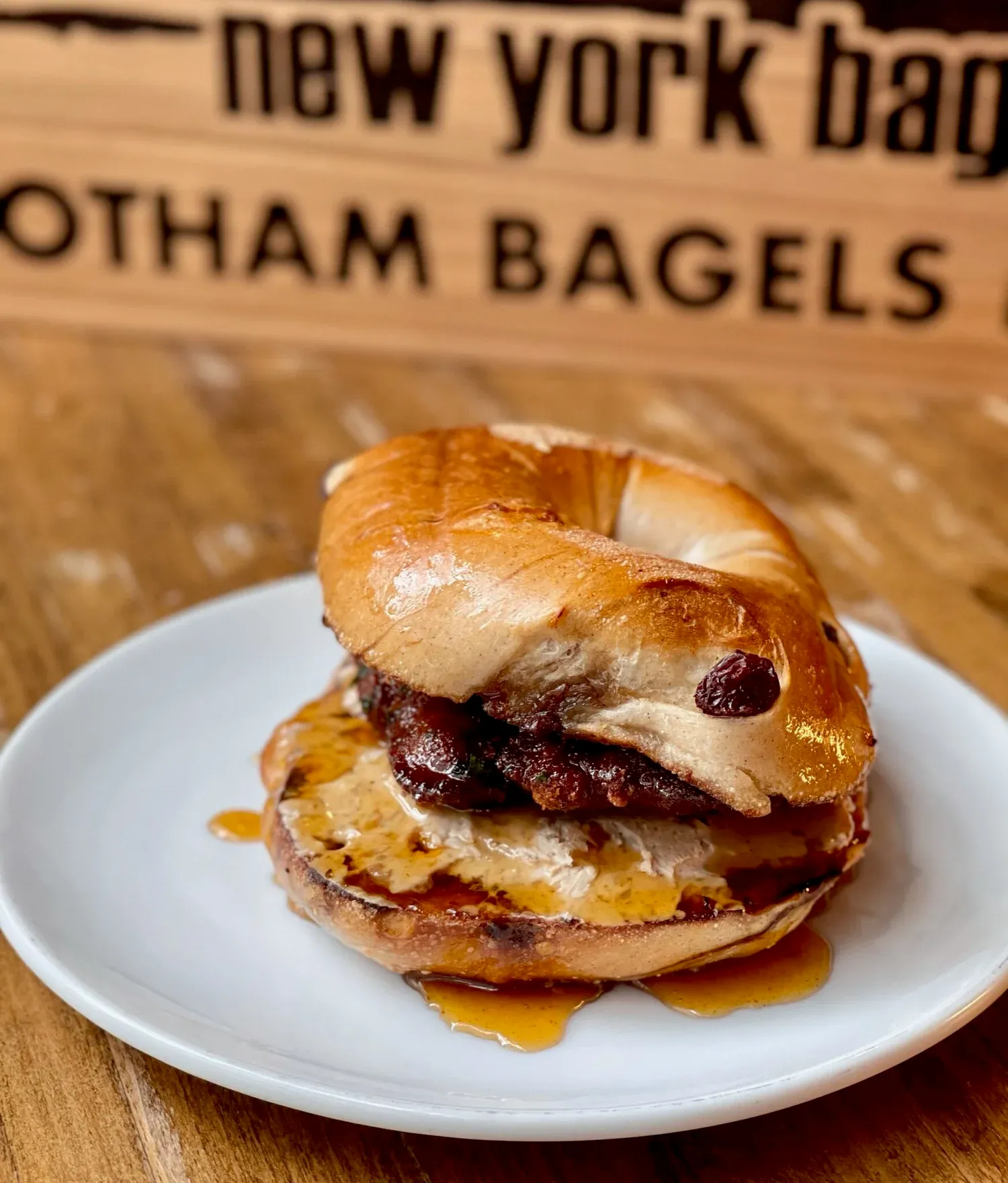 The Hyde Park sweet bagel creation
