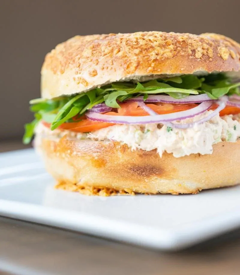 Homemade bagel breakfast creation