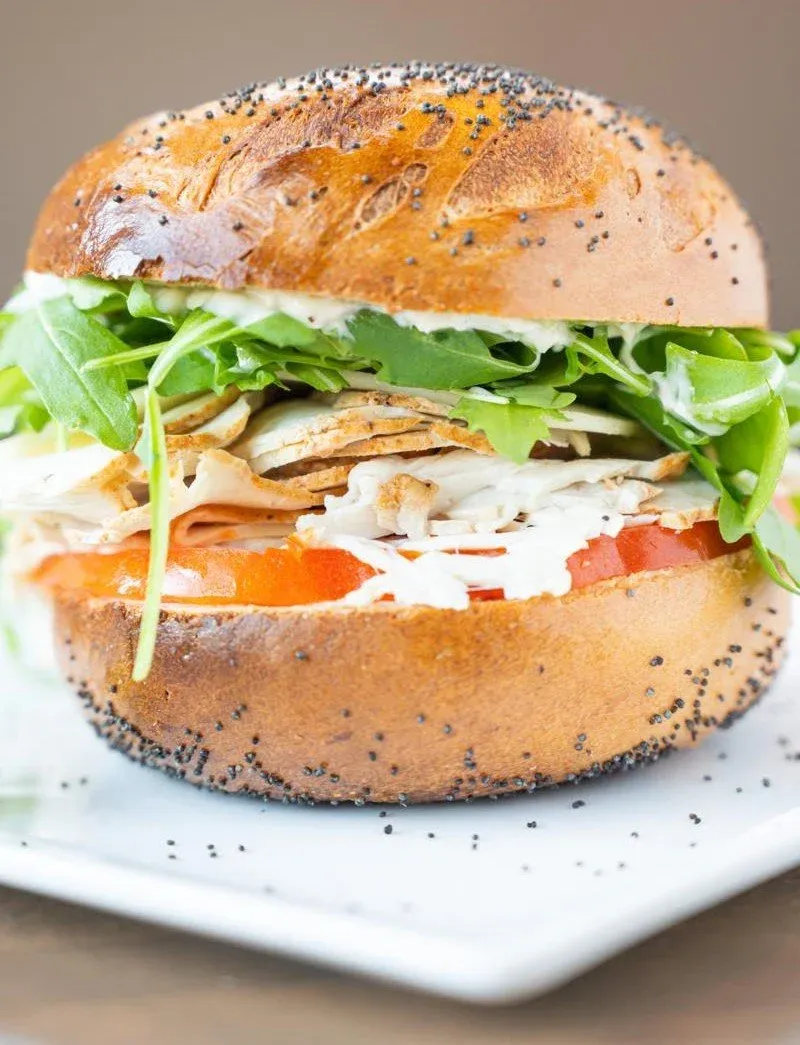 Bagel sandwich on a plate