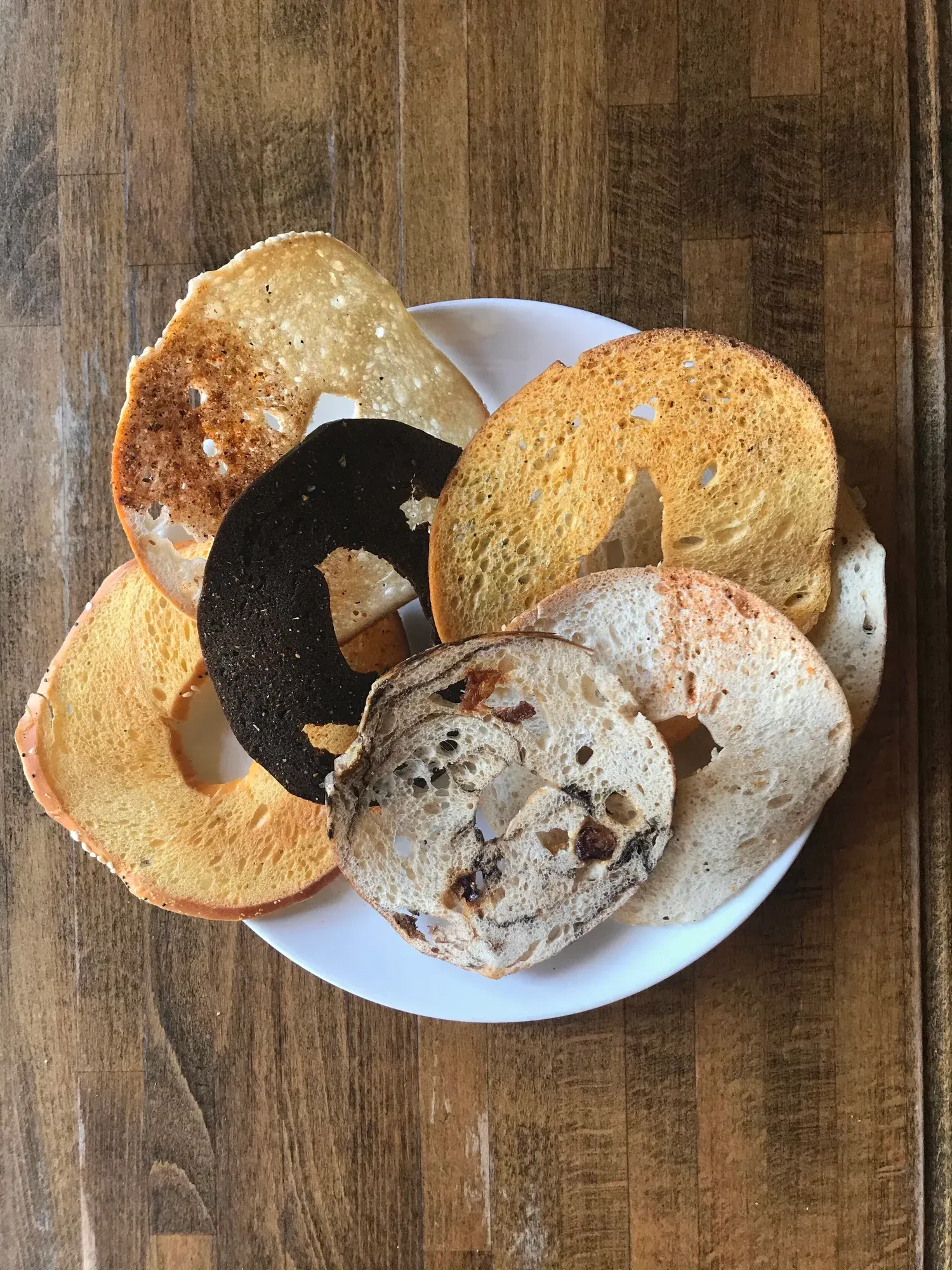 Handmade bagel chips from Gotham Bagels