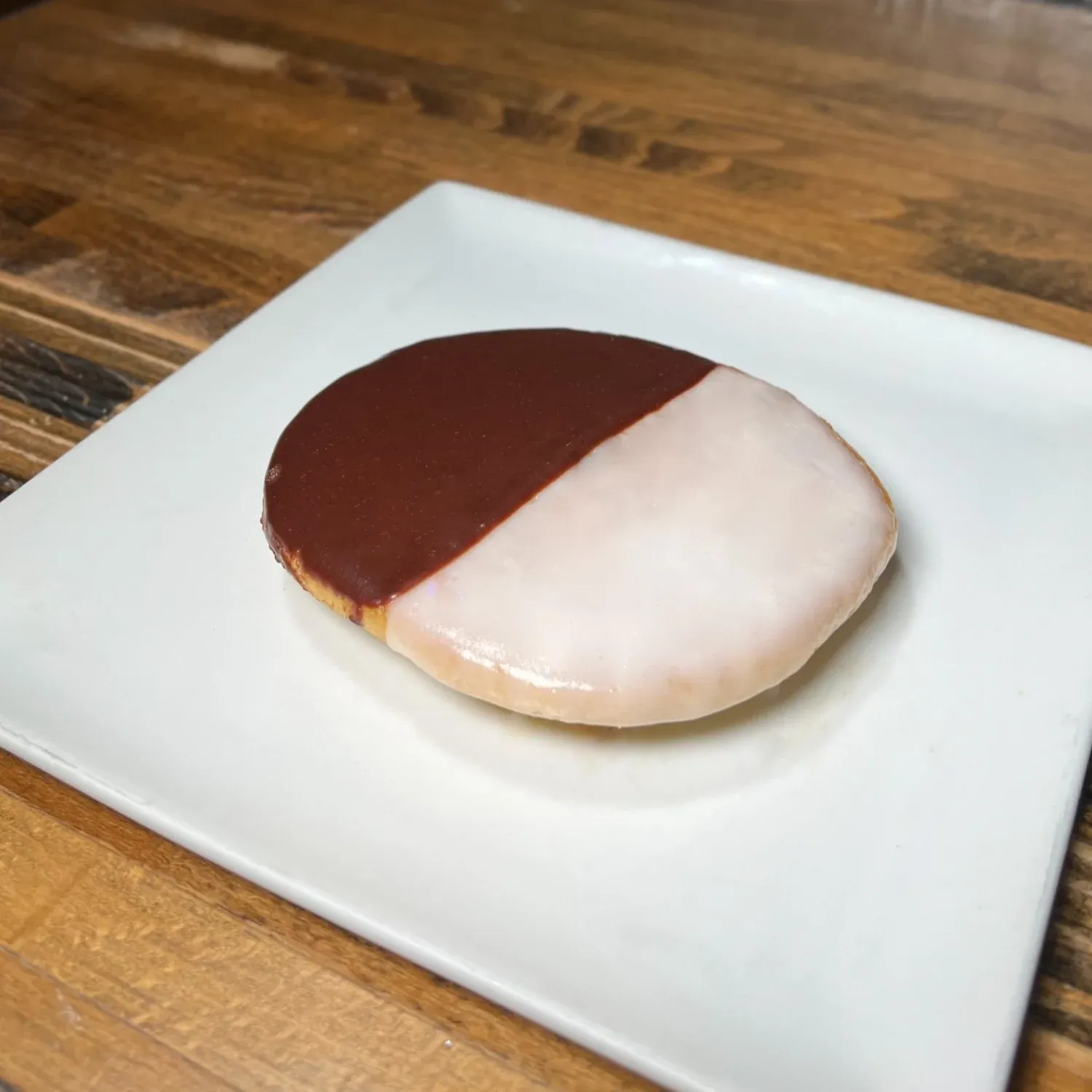Classic black and white cookie