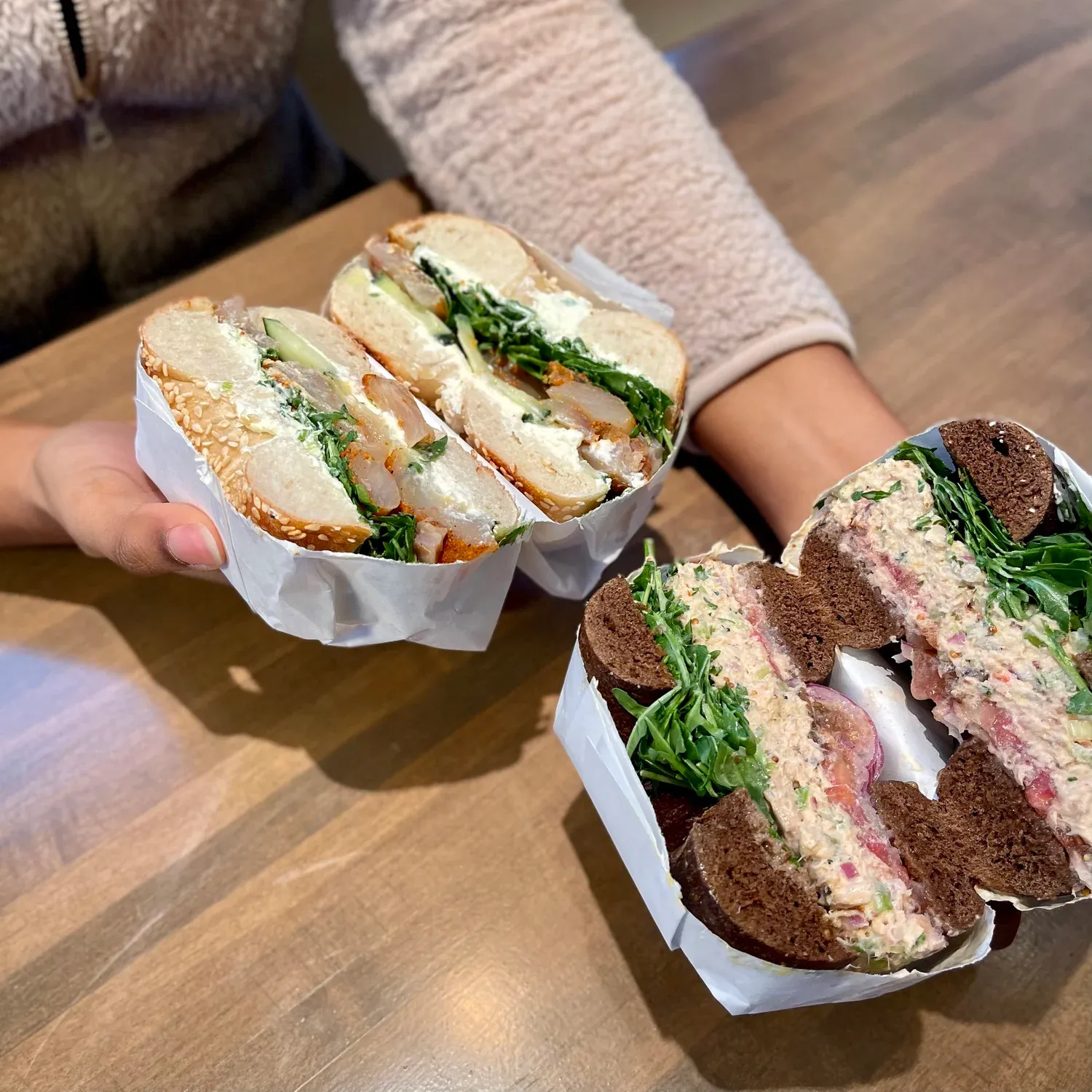 Breakfast bagel from Gotham Bagels