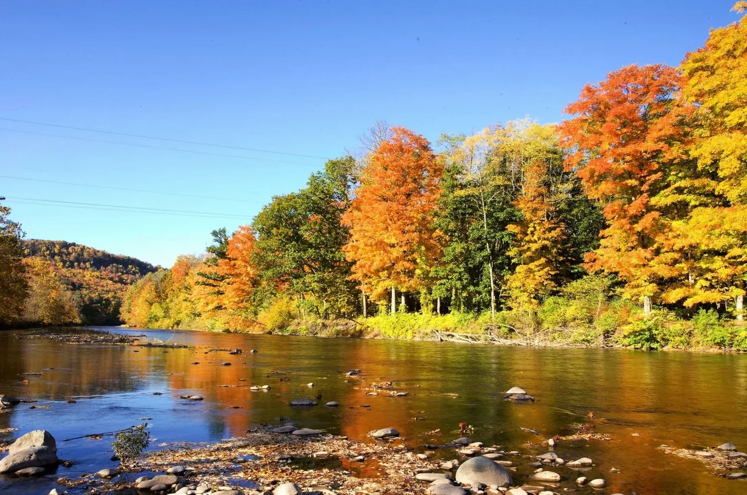 Water flowing in the Catskill Mountains
