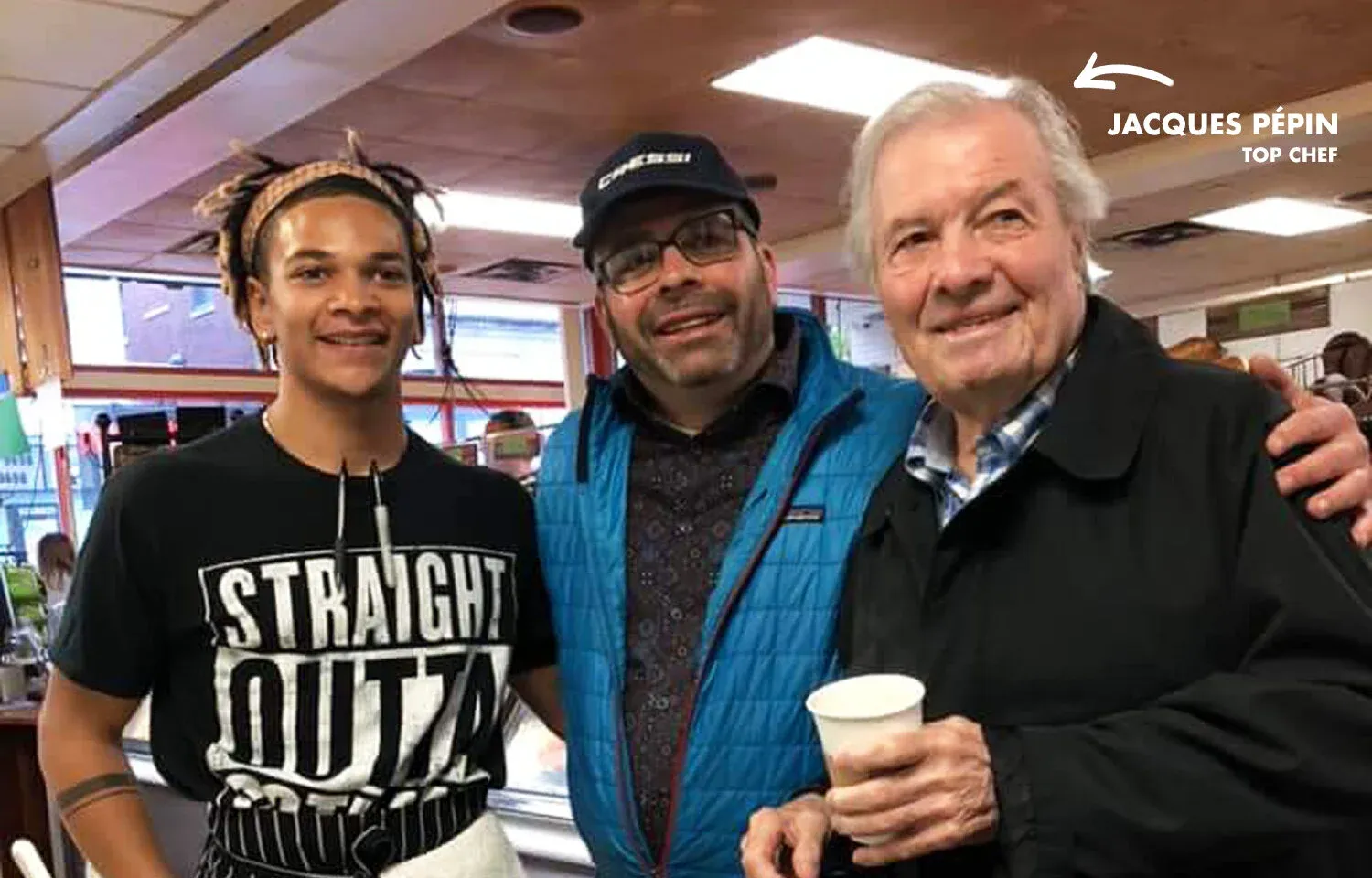Chef Jacques Pepin visiting Gotham Bagels
