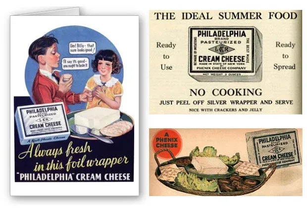 Vintage Philadelphia Cream Cheese advertisements