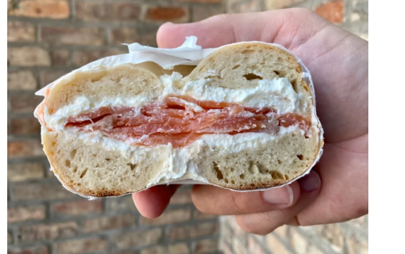 A Gotham Bagels bagel sandwich featured in The Infatuation's review