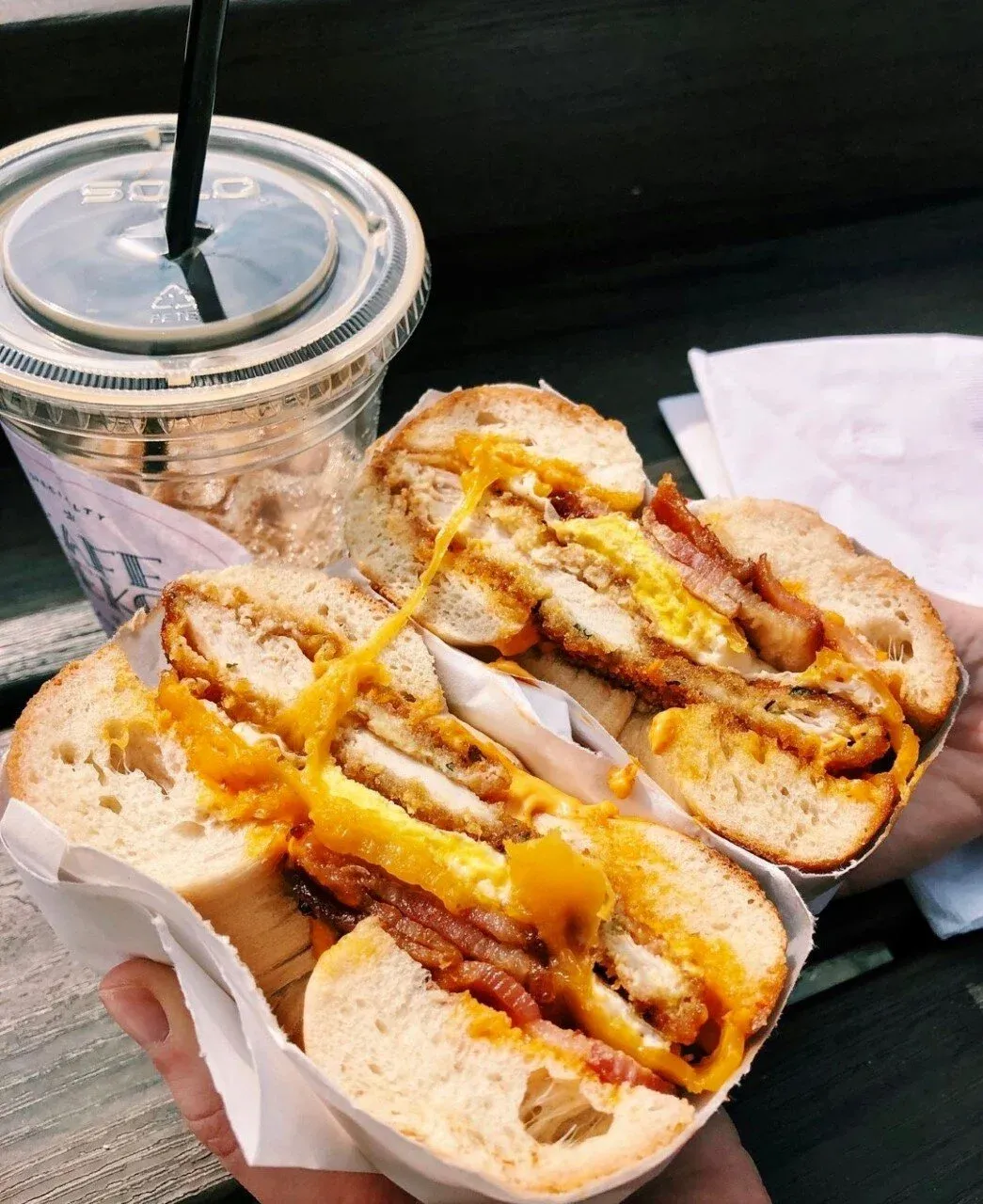 The OMFG bagel sandwich at Gotham Bagels