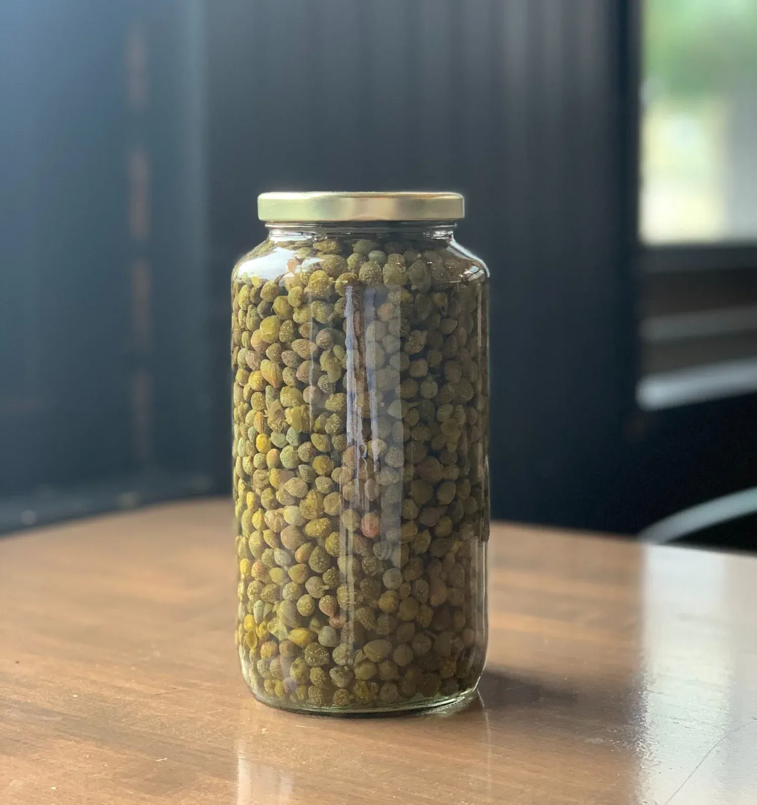 A jar of capers,Jar of capers close-up