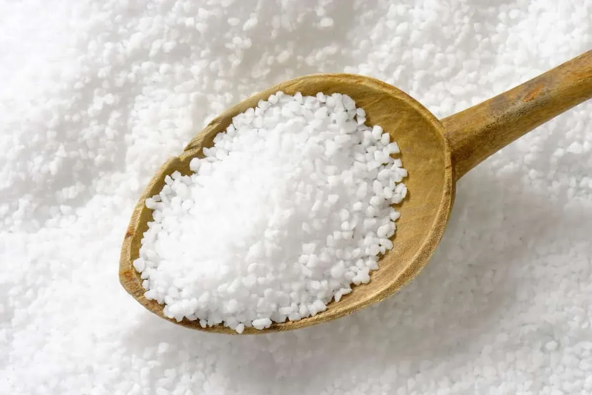 Pile of kosher salt crystals