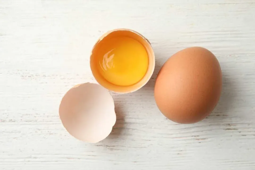 Fresh eggs used in baking