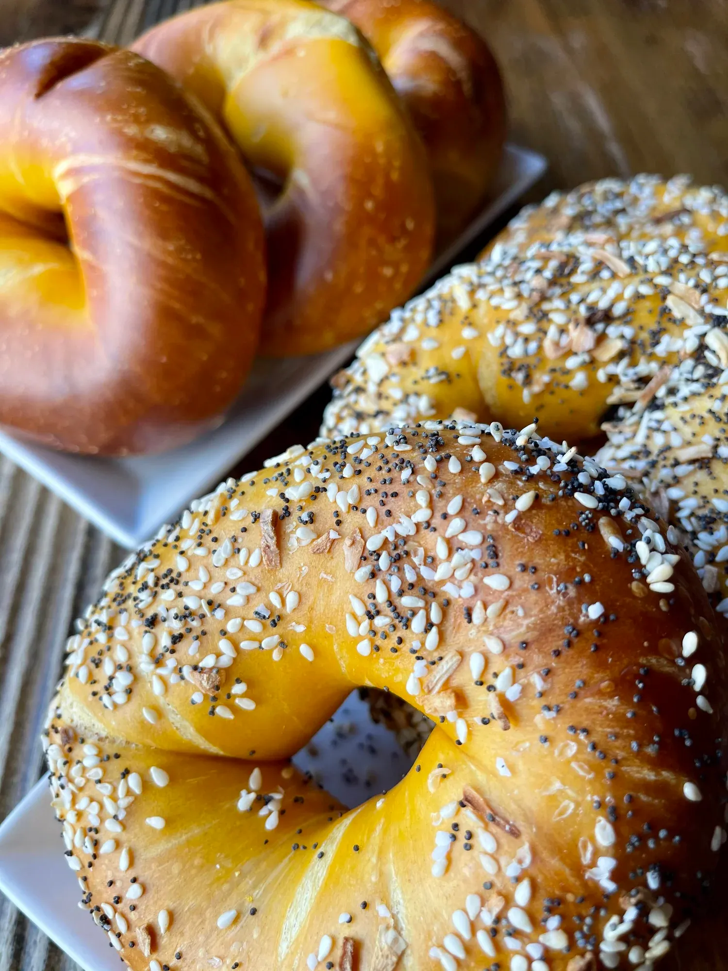 Egg everything bagel at Gotham Bagels