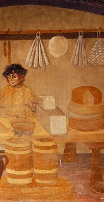 1480 fresco from Issogne Castle depicting fontina