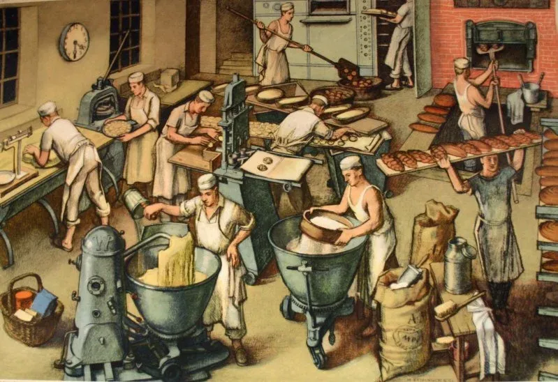 Historical bakery illustration