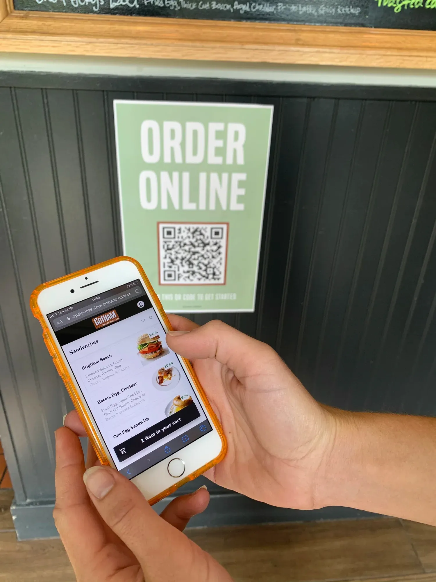 Ordering bagels via a mobile device